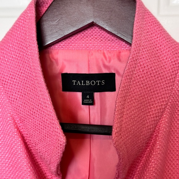 Talbots The Jackie Fit Hot Pink Tweedy Blazer Size 4 - Picture 4 of 10